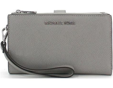 michael kors jet set smartphone pearl grey wristlet grey